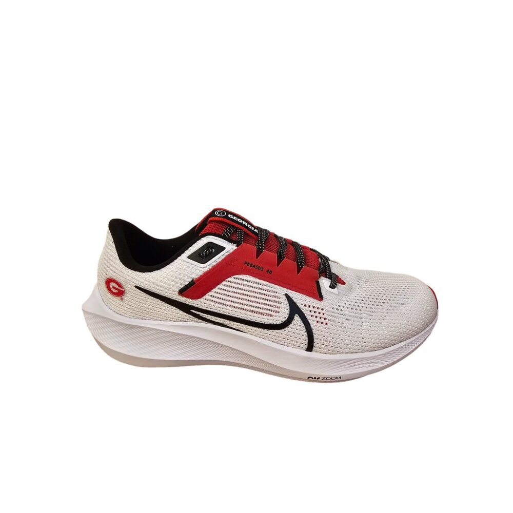 NIKE AIR ZOOM PEGASUS 40 UGA GEORGIA BULLDOGS WHITE RED BLACK MEN’S